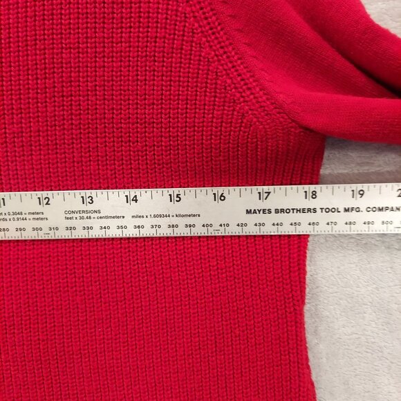 Liz Claiborne Womens L Sweater Bold Red Wool Blend Turtle Neck Office career - Picture 8 of 15